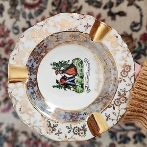 Germany Souvenir Ashtray "Grub Aus Dem Schwarzwald" Made in Bavaria w/Gold